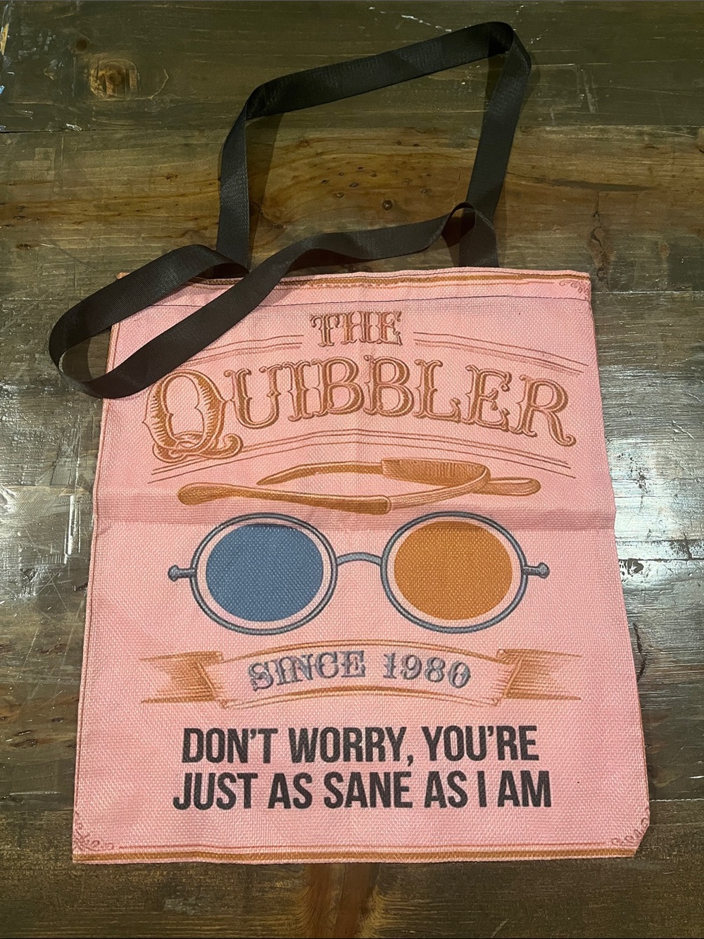 Harry Potter Pink Graphic Tote Bag with Black Straps